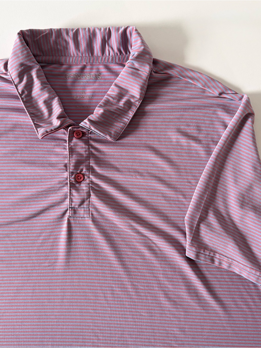 Bonobos Golf Polo Shirt Men's XL Striped Red Blue Performance